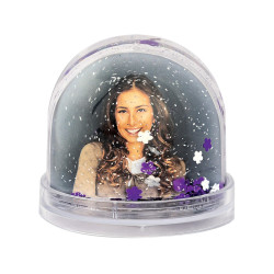 Blossom Photo Globe Χιονόμπαλα με Λευκό-Μωβ Κονφετί