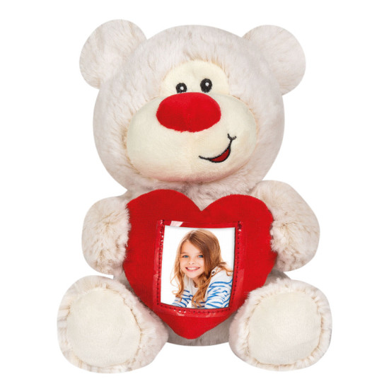 Photo Teddy Αρκουδάκι Κορνίζα, Λευκό-Κόκκινο