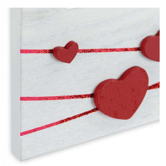 Ξύλινη Επιτραπέζια Κορνίζα με Καρδιές 