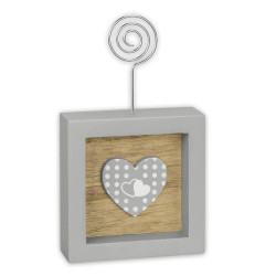 Ξύλινο Σταντ με Καρδιά, Γκρι