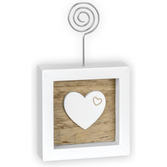 Ξύλινο Σταντ με Καρδιά, Λευκό