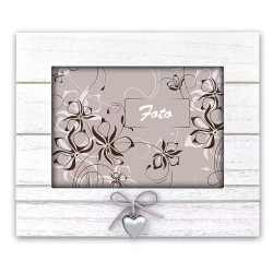 Ξύλινη Οριζόντια Κορνίζα με Διακοσμητική Καρδιά