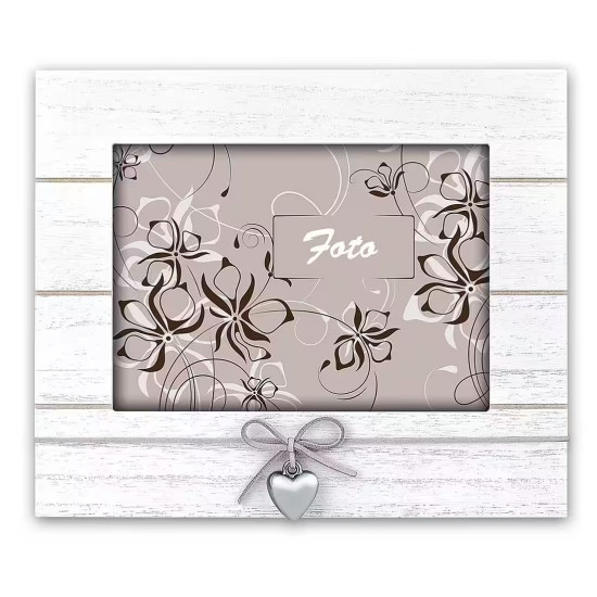 Ξύλινη Οριζόντια Κορνίζα με Διακοσμητική Καρδιά