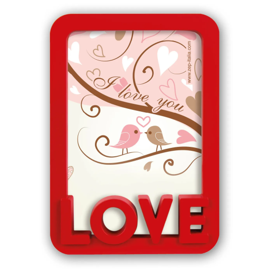 Κορνίζα "Love" 10x15 εκ., Κόκκινο