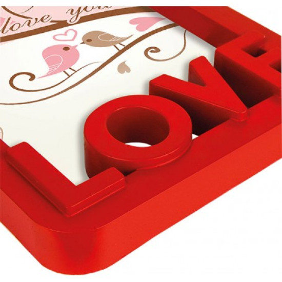 Κορνίζα "Love" 10x15 εκ., Κόκκινο