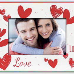 Οριζόντια Κορνίζα με Καρδιές 13x18 εκ.