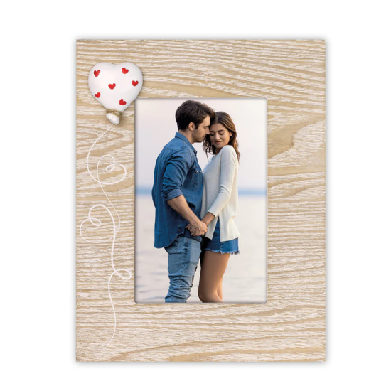 Κάθετη Κορνίζα 10x15 εκ. με 3D Καρδιά Μπαλόνι