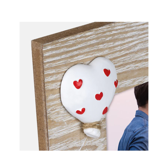 Κάθετη Κορνίζα 10x15 εκ. με 3D Καρδιά Μπαλόνι