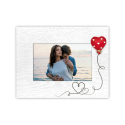 Οριζόντια Κορνίζα 10x15 εκ. με 3D Καρδιά Μπαλόνι