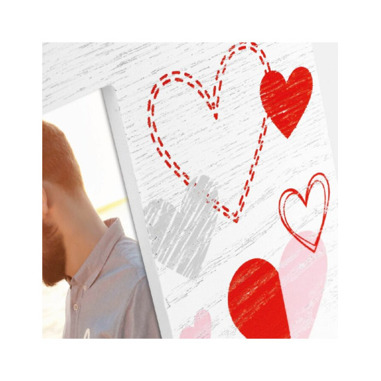 Κάθετη Κορνίζα 10x15 εκ. με Καρδιές 